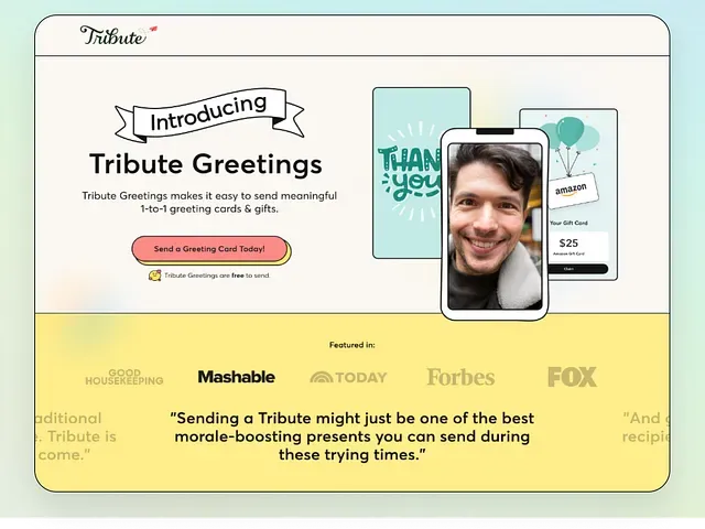 Tribute Greetings - Product Marketing Page