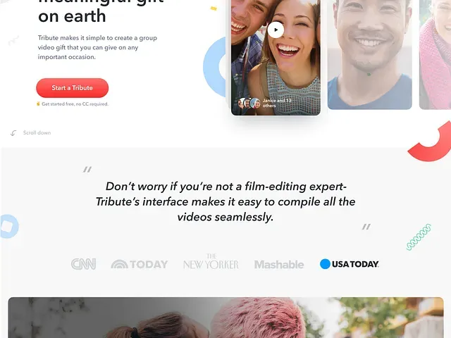 Tribute Homepage Concepts