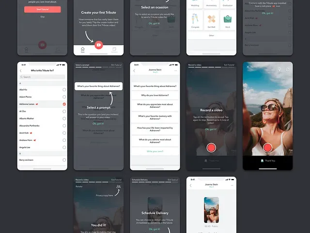 Tribute App v1.0 Onboarding