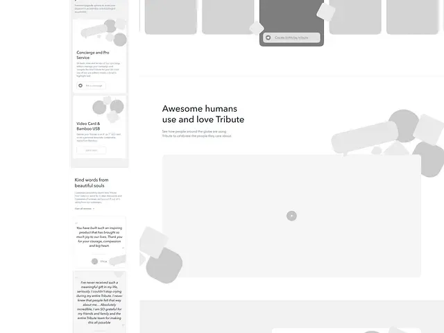 Tribute Homepage Concepts