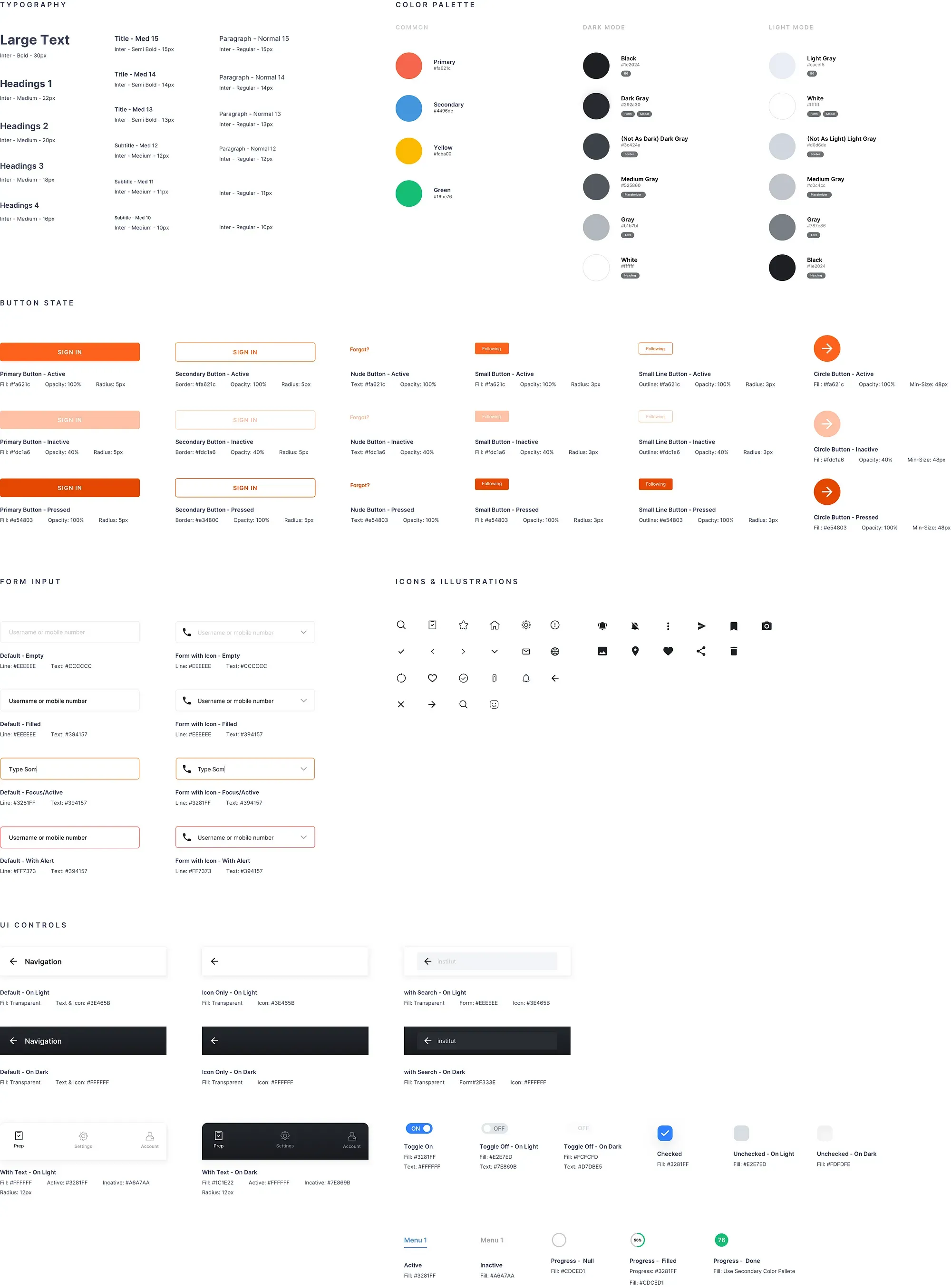 Peterson's Test Prep design system: type scale, colour tokens and UI components.
